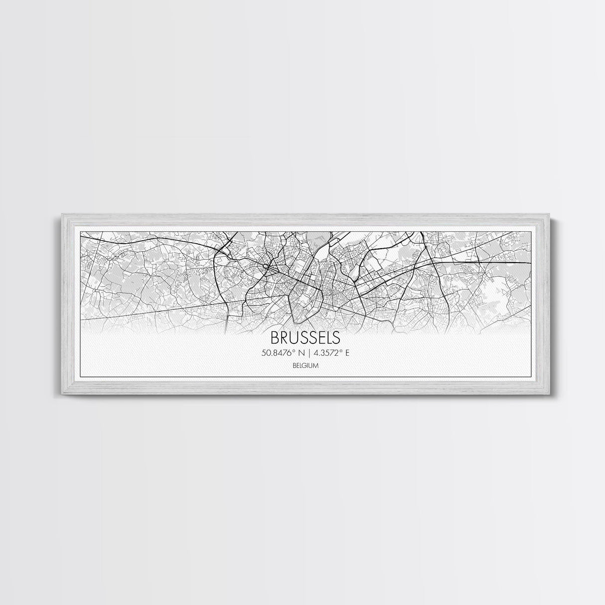 Panoramic Brussels City Map, Belgium Art, Map Print, Minimalist Wall Art, Canvas Art, Housewarming Gift, Street Map Art, Closing Gift