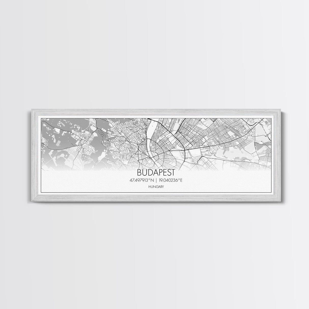 Panoramic Budapest  City Map, Hungary Art, Map Print, Minimalist Wall Art, Canvas Art, Housewarming Gift, Street Map Art, Closing Gift