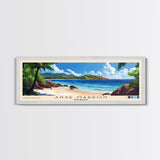 Anse Marron, Seychelles Panoramic Print, Vacation Gift, Seychelles Wall Art, Beach Painting, Beach Decor, Large Wall Art, Wood Frame Art