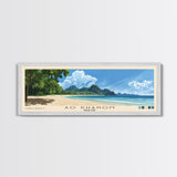 Ao Khanom, Thailand Panoramic Beach Print, Vacation Gift, Thailand Wall Art, Framed Canvas Print, Framed Beach Painting