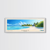 Baros, Maldives Panoramic Print, Vacation Gift, Maldives Wall Art, Beach Painting, Beach Decor, Large Wall Art, Wood Frame Art