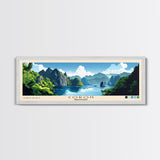 Coron, Philippines Panoramic Print, Vacation Gift, Philippines Wall Art, Beach Painting, Beach Decor, Large Wall Art, Wood Frame Art