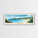 Cove Bay, Anguila Panoramic Beach Print, Vacation Gift, Anguila Wall Art, Framed Canvas Print, Framed Beach Painting