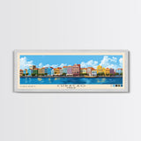 Curacao, Curacao Panoramic Print, Vacation Gift, Curacao Wall Art, Beach Painting, Beach Decor, Beach Or Lakehouse Art