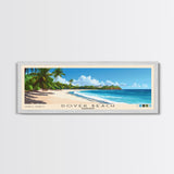 Dover Beach, Barbados Panoramic Print, Vacation Gift, Barbados Wall Art, Beach Painting, Beach Decor, Large Wall Art, Wood Frame Art