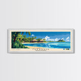 Fakarava, French Polynesia Panoramic Beach Print, Vacation Gift, French Polynesia Wall Art, Framed Canvas Print, Framed Beach Painting