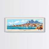 Favignana, Italy Panoramic Print, Vacation Gift, Italy Wall Art, Beach Painting, Beach Decor, Large Wall Art, Wood Frame Art