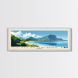 Flic en Flac Beach, Mauritius Panoramic Print, Vacation Gift, Mauritius Wall Art, Beach Painting, Beach Decor, Beach Or Lakehouse Art