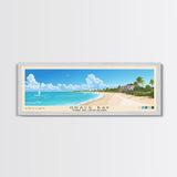 Grace Bay, Turks and Caicos Islands Panoramic Beach Print, Vacation Gift, Turks and Caicos Islands Wall Art, Framed Canvas Print, Framed Beach Painting