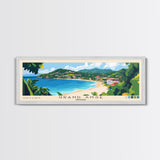 Grand Anse, Grenada Panoramic Print, Vacation Gift, Grenada Wall Art, Beach Painting, Beach Decor, Large Wall Art, Wood Frame Art