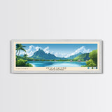 Huahine, French Polynesia Panoramic Beach Print, Vacation Gift, French Polynesia Wall Art, Beach Painting, Beach Decor, Beach Painting