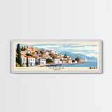 Hydra, Greece Panoramic Beach Print, Vacation Gift, Greece Wall Art, Framed Canvas Print, Framed Beach Painting