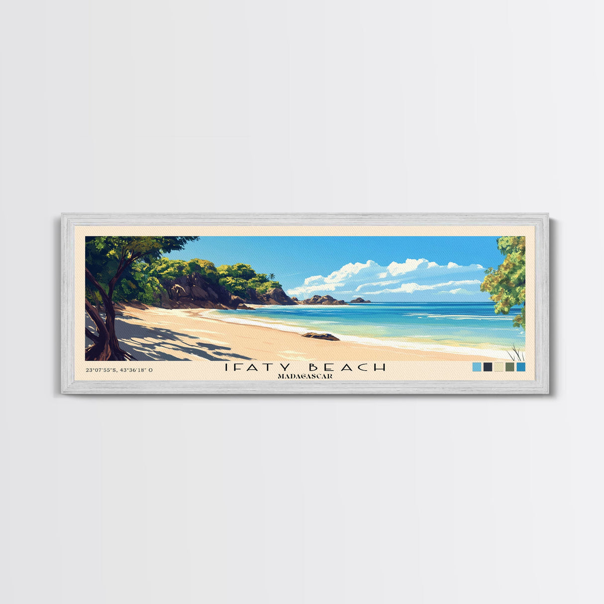 Ifaty Beach, Madagascar Panoramic Beach Print, Vacation Gift, Madagascar Wall Art, Beach Painting, Beach Decor, Beach Painting