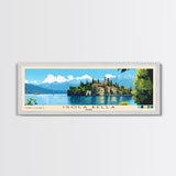 Isola Bella, Italy Panoramic Print, Vacation Gift, Italy Wall Art, Beach Painting, Beach Decor, Large Wall Art, Wood Frame Art