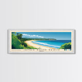 James Bond Beach, Jamaica Panoramic Beach Print, Vacation Gift, Jamaica Wall Art, Framed Canvas Print, Framed Beach Painting