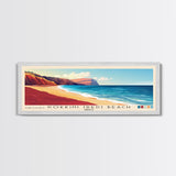 Kokkini (Red) Beach, Greece Panoramic Print, Vacation Gift, Greece Wall Art, Beach Painting, Beach Decor, Large Wall Art, Wood Frame Art