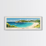 Little Bay, Anguila Panoramic Print, Vacation Gift, Anguila Wall Art, Beach Painting, Beach Decor, Large Wall Art, Wood Frame Art