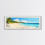 Love Beach, Bahamas Panoramic Print, Vacation Gift, Bahamas Wall Art, Beach Painting, Beach Decor, Large Wall Art, Wood Frame Art