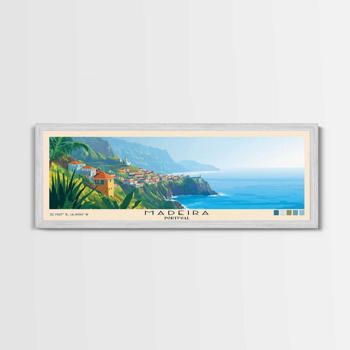 Madeira, Portugal Panoramic Print, Vacation Gift, Portugal Wall Art, Vacation Wall Art, Vacatation Memories, Beach Decor, Beach Or Lakehouse Art