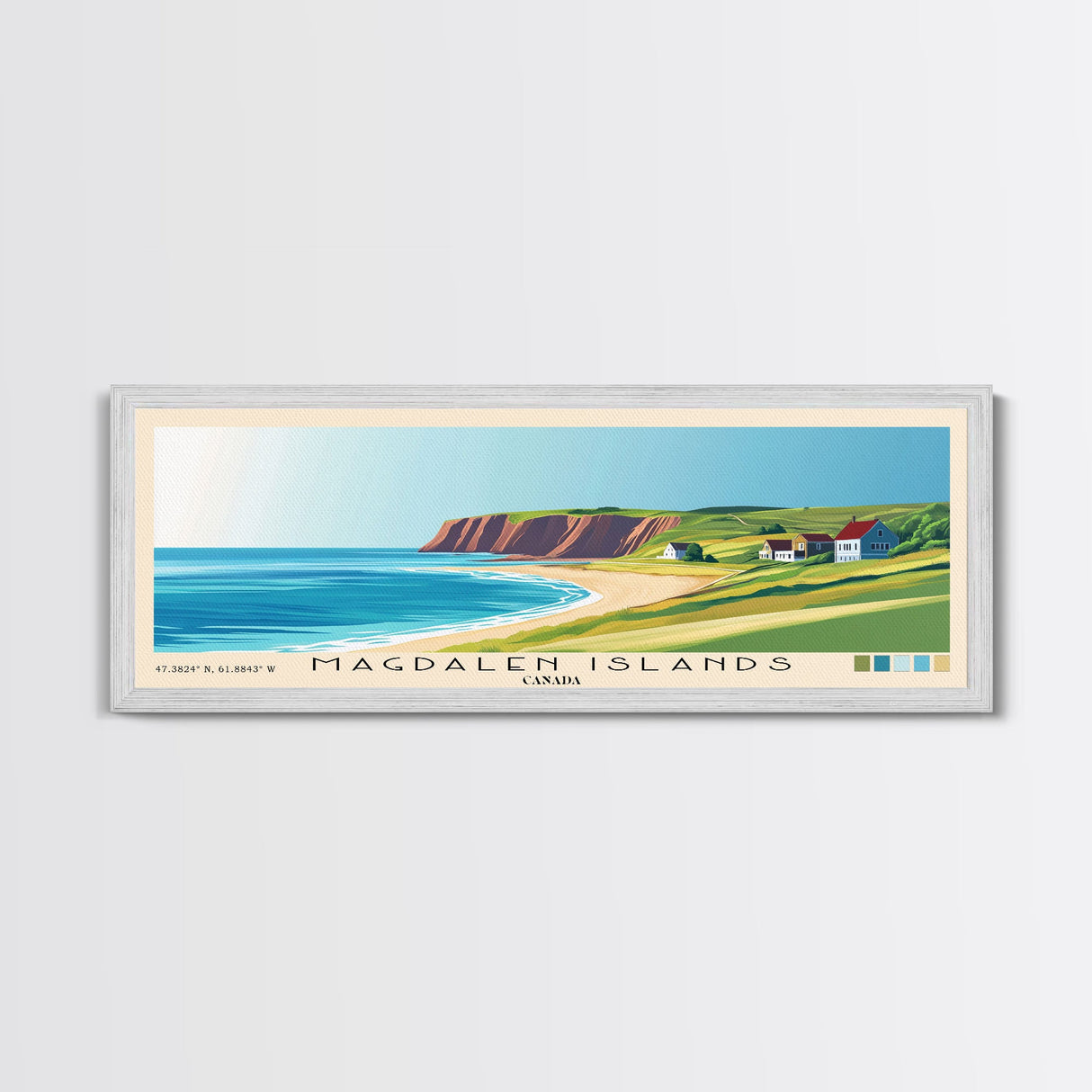 Magdalen Islands, Canada Panoramic Print, Vacation Gift, Canada Wall Art, Beach Painting, Beach Decor, Beach Or Lakehouse Art