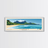 Mangaia, Cook Islands Panoramic Print, Vacation Gift, Cook Islands Wall Art, Beach Painting, Beach Decor, Beach Or Lakehouse Art