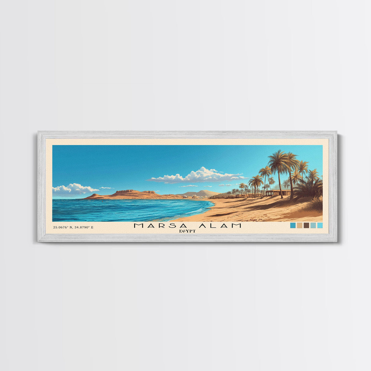 Marsa Alam, Egypt Panoramic Print, Vacation Gift, Egypt Wall Art, Beach Painting, Beach Decor, Beach Or Lakehouse Art