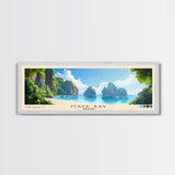 Maya Bay, Thailand Panoramic Print, Vacation Gift, Thailand Wall Art, Vacation Wall Art, Vacatation Memories, Beach Decor, Beach Or Lakehouse Art