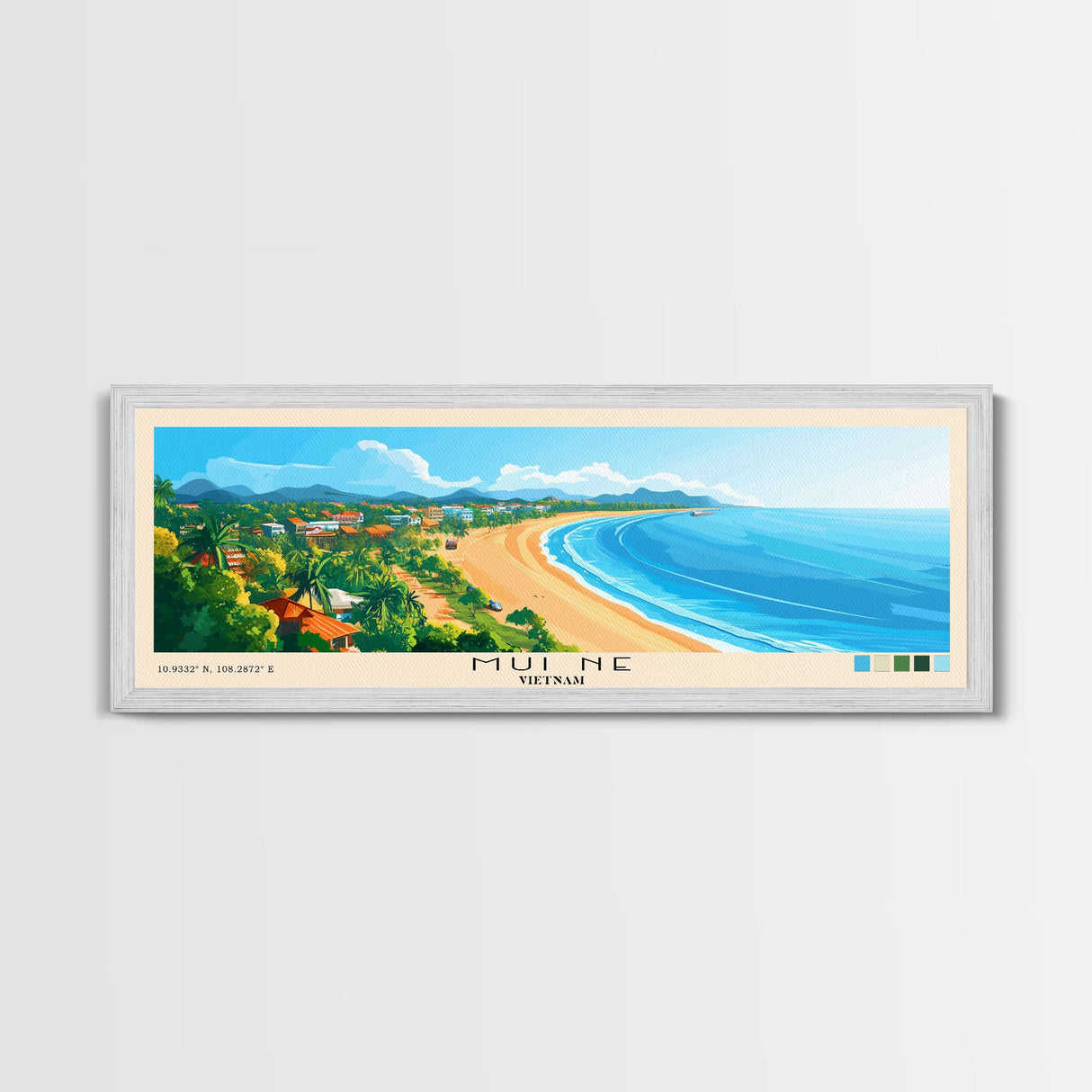 Mui Ne, Vietnam Panoramic Print, Vacation Gift, Vietnam Wall Art, Beach Painting, Beach Decor, Beach Or Lakehouse Art