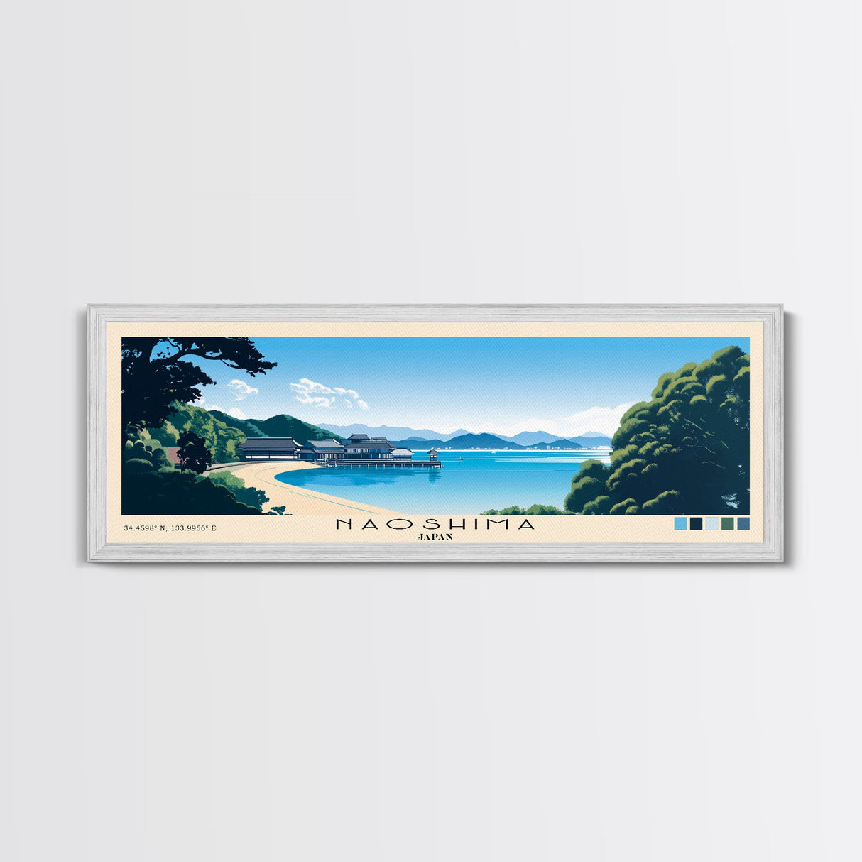 Naoshima, Japan Panoramic Print, Vacation Gift, Japan Wall Art, Vacation Wall Art, Vacatation Memories, Beach Decor, Beach Or Lakehouse Art