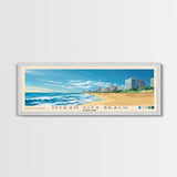 Ocean City Beach, Maryland Panoramic Beach Print, Vacation Gift, Maryland Wall Art, Beach Painting, Beach Decor, Beach Painting