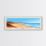 Oualidia Beach, Morocco Panoramic Beach Print, Vacation Gift, Morocco Wall Art, Framed Canvas Print, Framed Beach Painting