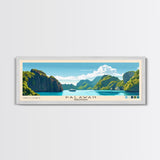 Palawan, Philippines Panoramic Print, Vacation Gift, Philippines Wall Art, Beach Painting, Beach Decor, Large Wall Art, Wood Frame Art