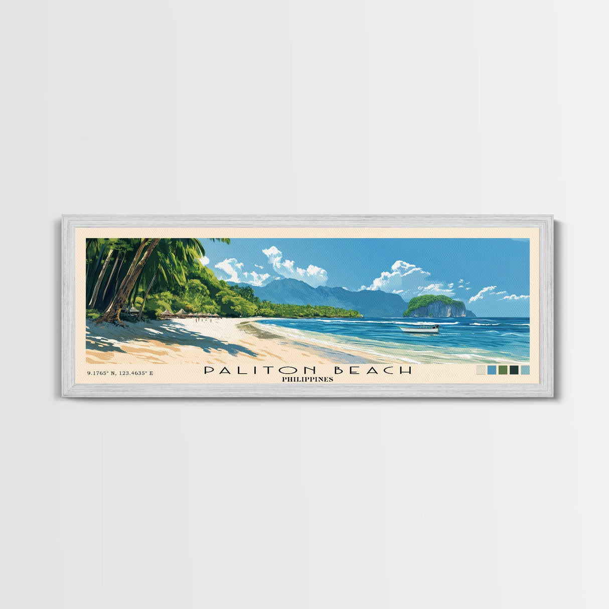 Paliton Beach, Philippines Panoramic Print, Vacation Gift, Philippines Wall Art, Vacation Wall Art, Vacatation Memories, Beach Decor, Beach Or Lakehouse Art