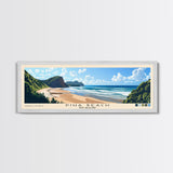 Piha Beach, New Zealand Panoramic Print, Vacation Gift, New Zealand Wall Art, Beach Painting, Beach Decor, Beach Or Lakehouse Art