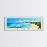 Placencia Beach, Belize Panoramic Beach Print, Vacation Gift, Belize Wall Art, Framed Canvas Print, Framed Beach Painting