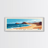 Playa La Mina, Peru Panoramic Beach Print, Vacation Gift, Peru Wall Art, Framed Canvas Print, Framed Beach Painting