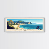 Playa de Maro, Spain Panoramic Print, Vacation Gift, Spain Wall Art, Beach Painting, Beach Decor, Large Wall Art, Wood Frame Art