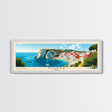 Ponza, Italy Panoramic Beach Print, Vacation Gift, Italy Wall Art, Beach Painting, Beach Decor, Beach Painting