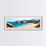 Praia de Lumebó, Spain Panoramic Beach Print, Vacation Gift, Spain Wall Art, Framed Canvas Print, Framed Beach Painting