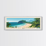 Praia do Aventureiro, Brazil Panoramic Beach Print, Vacation Gift, Brazil Wall Art, Framed Canvas Print, Framed Beach Painting