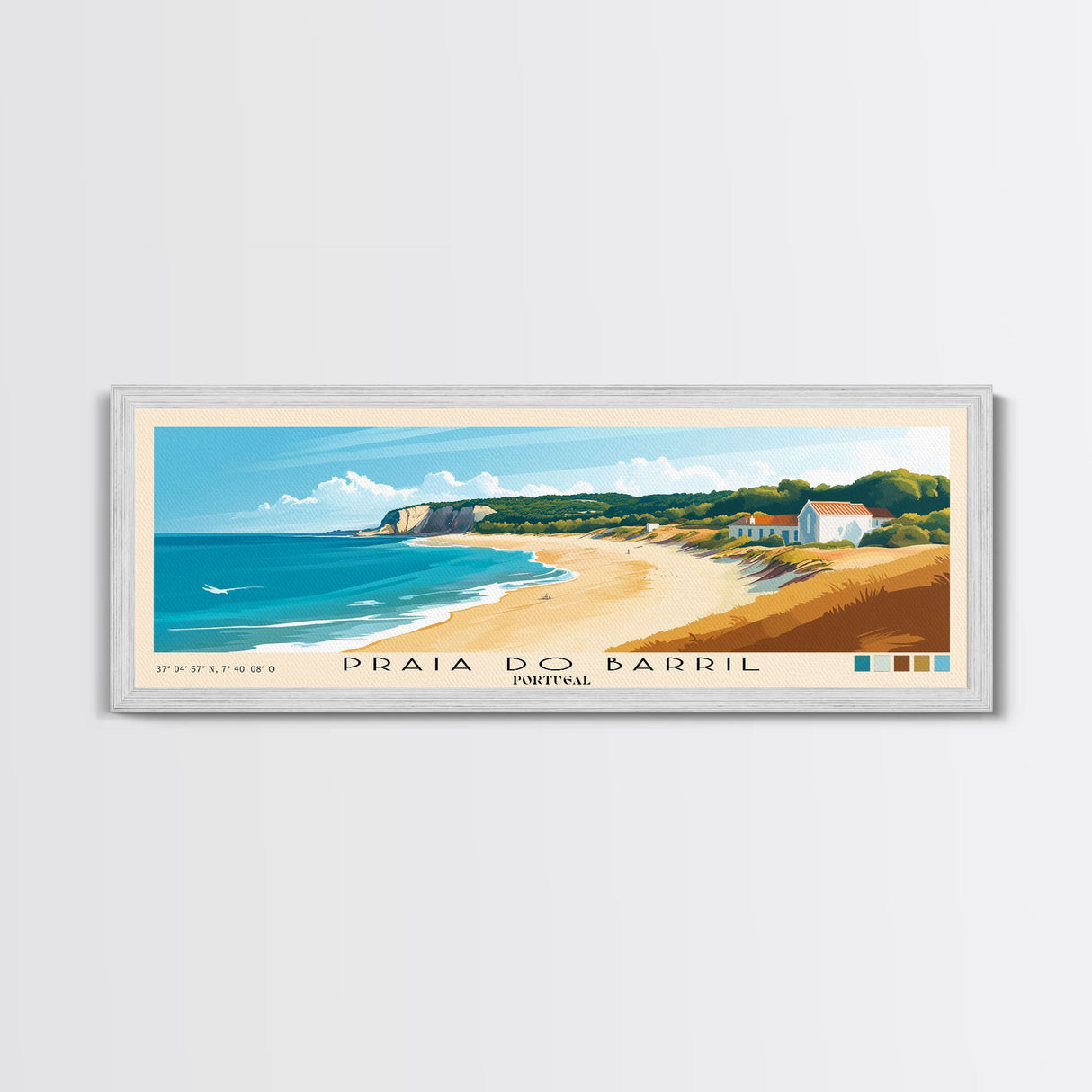 Praia do Barril, Portugal Panoramic Print, Vacation Gift, Portugal Wall Art, Vacation Wall Art, Vacatation Memories, Beach Decor, Beach Or Lakehouse Art