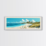 Providenciales Island, Turks and Caicos Panoramic Print, Vacation Gift, Turks and Caicos Wall Art, Beach Painting, Beach Decor, Large Wall Art, Wood Frame Art