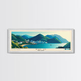 Pui O, Hong Kong Panoramic Print, Vacation Gift, Hong Kong Wall Art, Beach Painting, Beach Decor, Large Wall Art, Wood Frame Art