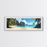 Railay, Thailand Panoramic Print, Vacation Gift, Thailand Wall Art, Beach Painting, Beach Decor, Large Wall Art, Wood Frame Art