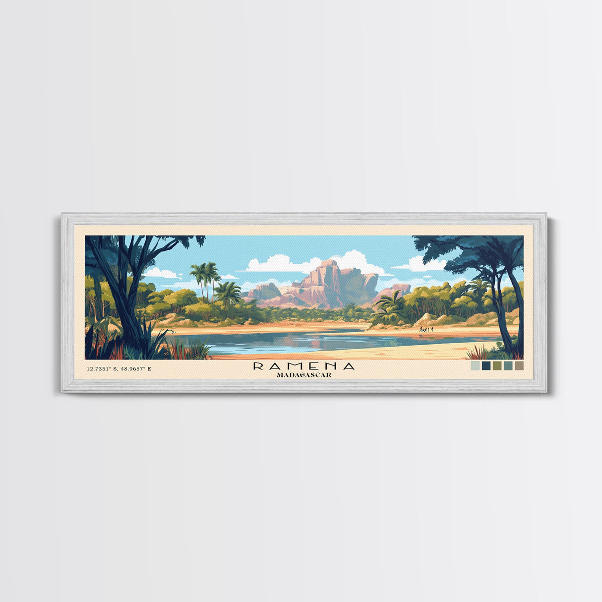 Ramena, Madagascar Panoramic Print, Vacation Gift, Madagascar Wall Art, Beach Painting, Beach Decor, Beach Or Lakehouse Art