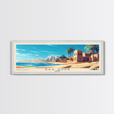 Ras Sudr, Egypt Panoramic Print, Vacation Gift, Egypt Wall Art, Beach Painting, Beach Decor, Large Wall Art, Wood Frame Art