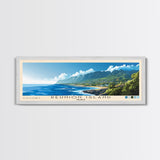 Reunion Island, France Panoramic Beach Print, Vacation Gift, France Wall Art, Beach Painting, Beach Decor, Beach Painting