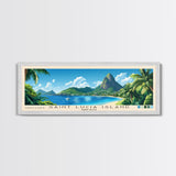 Saint Lucia Island, Saint Lucia Panoramic Print, Vacation Gift, Saint Lucia Wall Art, Beach Painting, Beach Decor, Beach Or Lakehouse Art