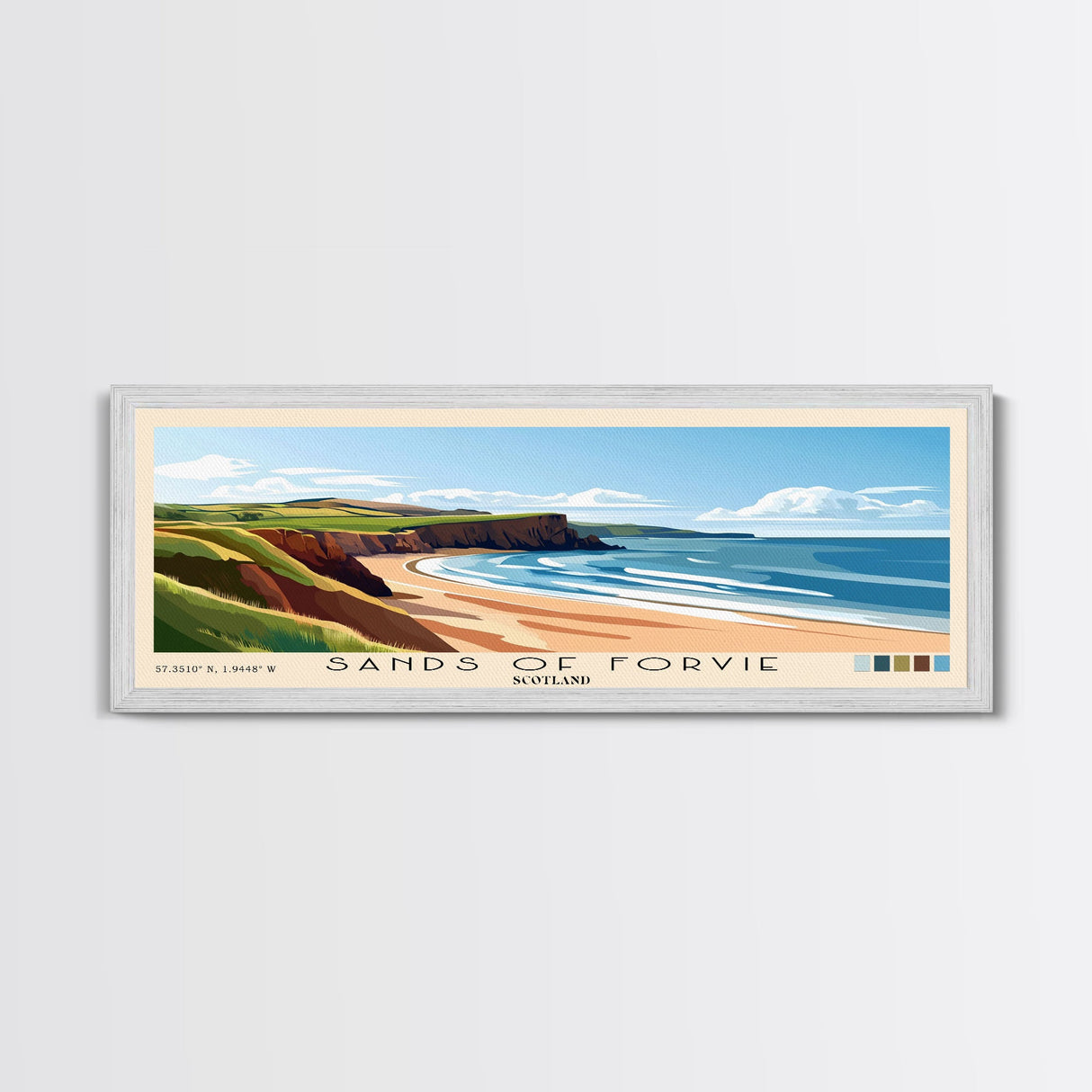 Sands of Forvie, Scotland Panoramic Beach Print, Vacation Gift, Scotland Wall Art, Framed Canvas Print, Framed Beach Painting