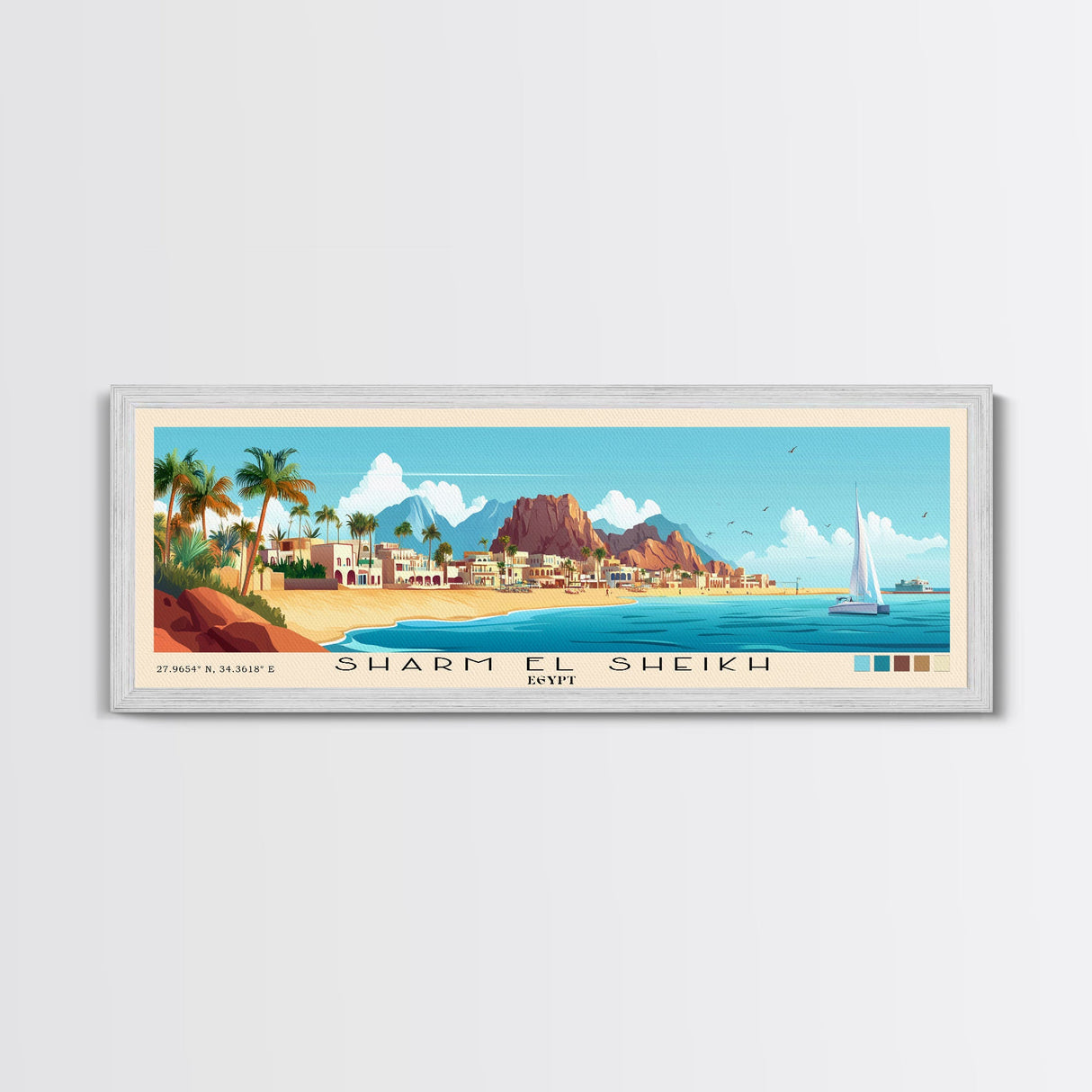 Sharm El Sheikh, Egypt Panoramic Print, Vacation Gift, Egypt Wall Art, Vacation Wall Art, Vacatation Memories, Beach Decor, Beach Or Lakehouse Art